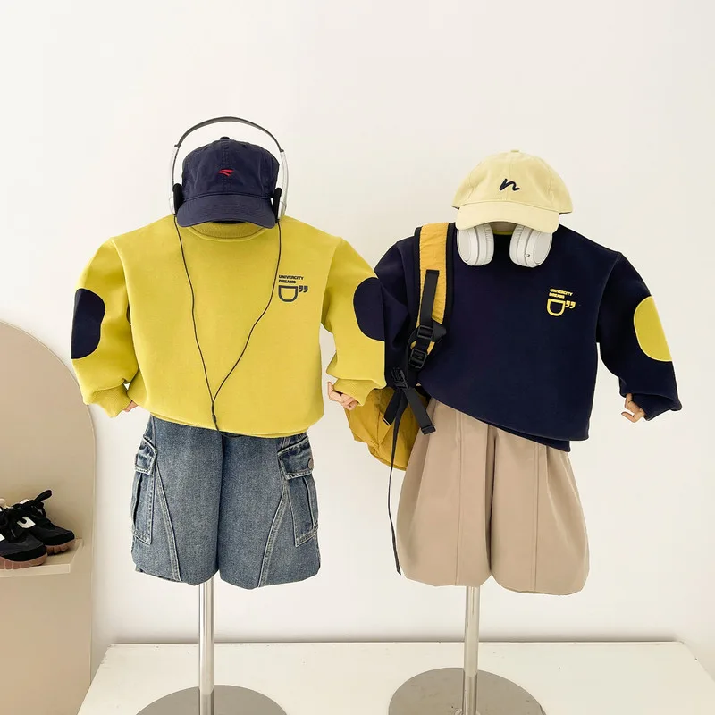 【KID】Mハーフマウス配色デザイン長袖Tシャツ