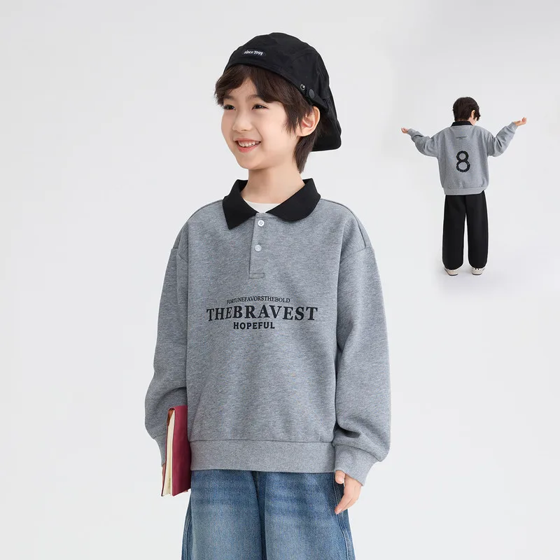 【KID】英字ロゴポロカラースウェットトレーナー