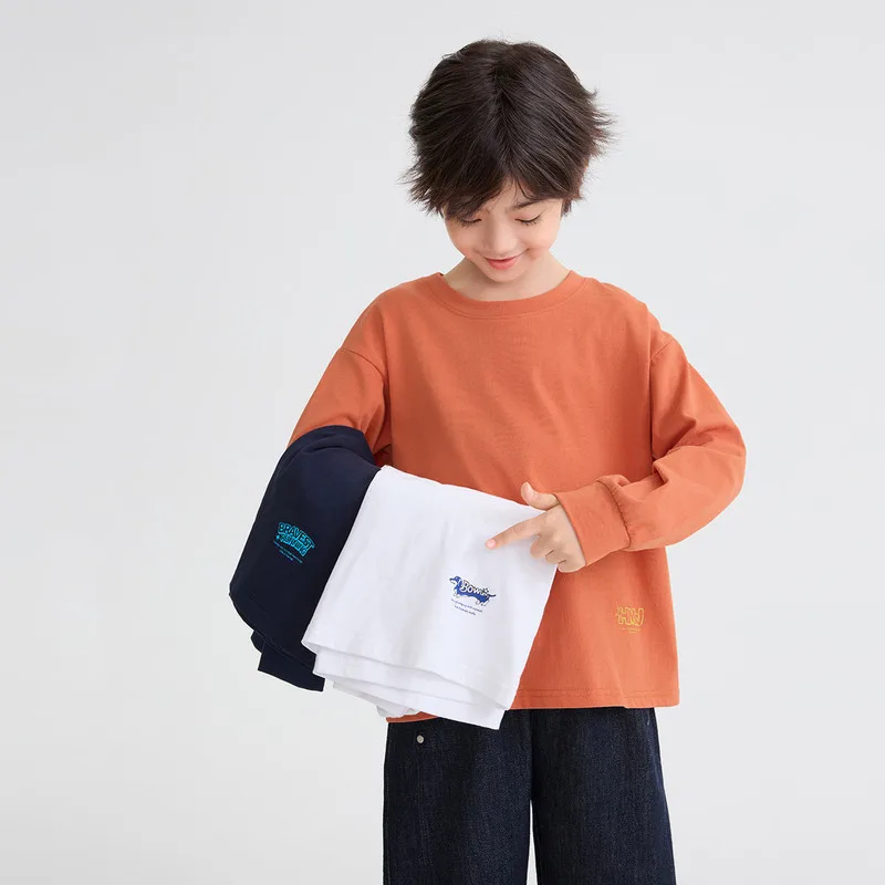【KID】ドッグモチーフクルーネック長袖Tシャツ