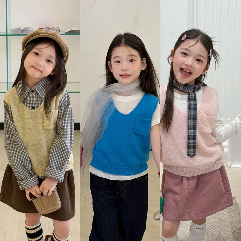 【KID】ノルディックVネックニットベスト