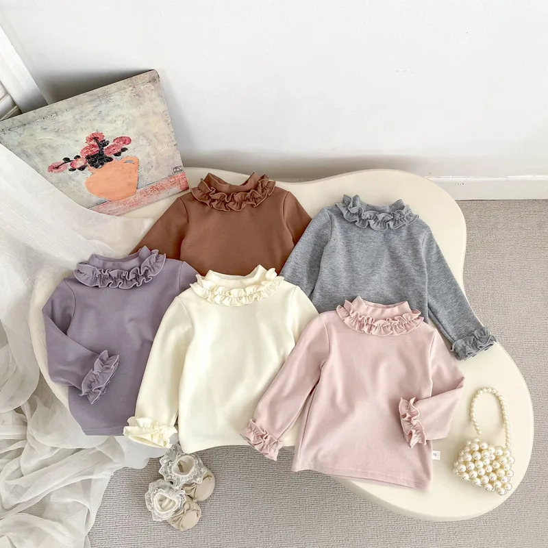 【BABY】ラッフルネック長袖ベーシックTシャツ