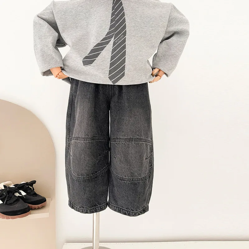 【KID】ステッチポケットワイドデニムパンツ