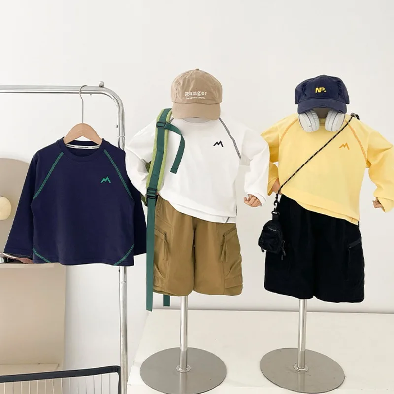 【KID】英字プリントカジュアル長袖Tシャツ