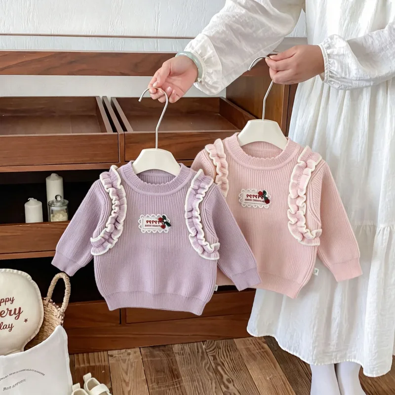 【BABY】バブルフリルデザインニットトップス