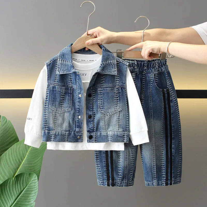 【セット】デニムベストTシャツパンツ3点セット