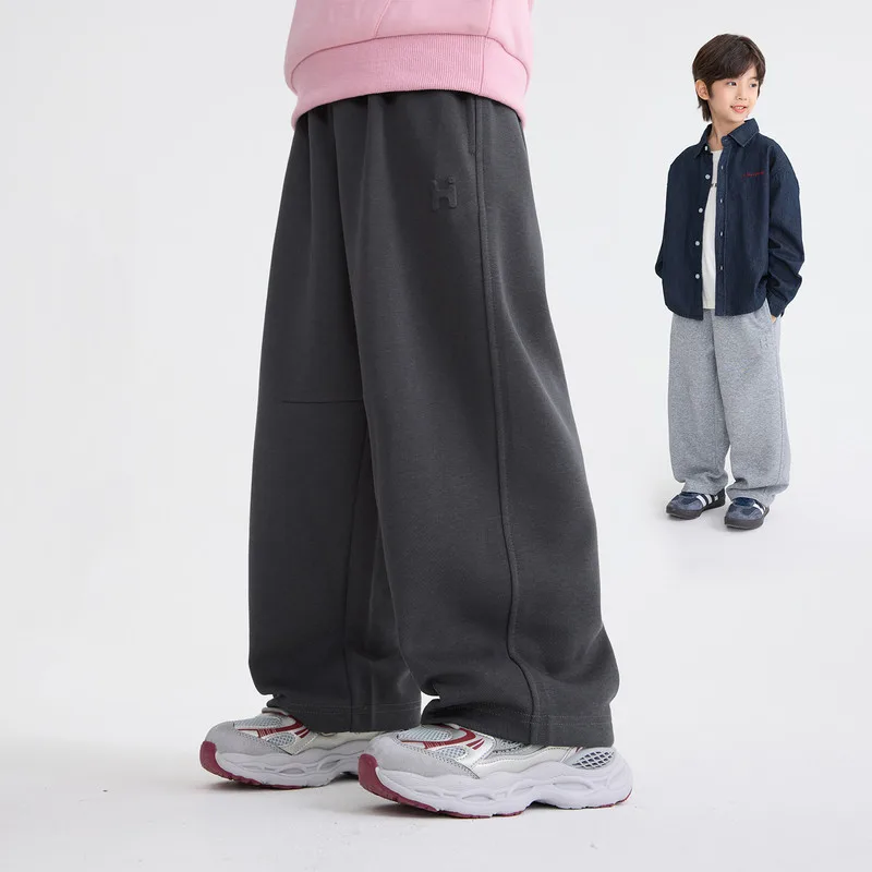 【KID】英字ワイドシルエットスウェットパンツ