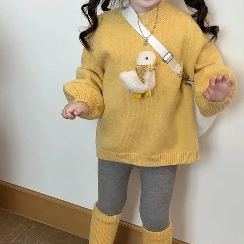 【KID】あひるモチーフ長袖ニットプルオーバー