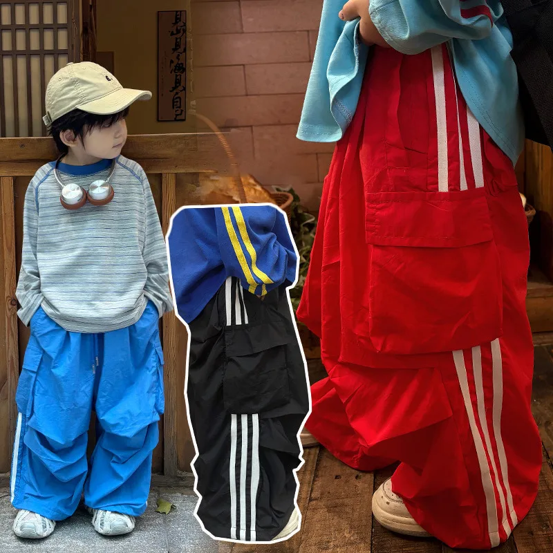 サイドラインワイドシルエットロングパンツ