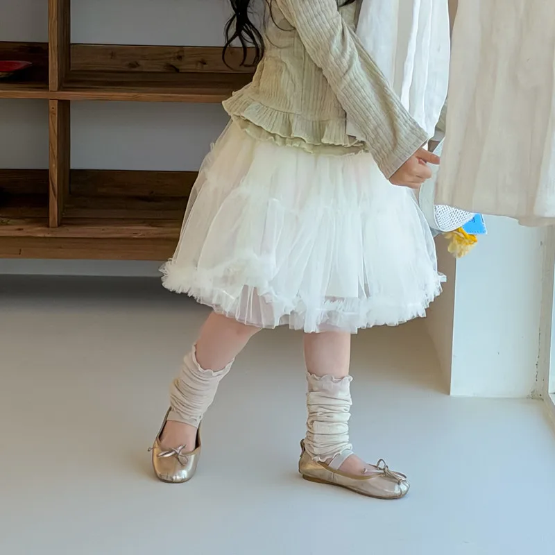 【KID】クリームティアードチュールスカート