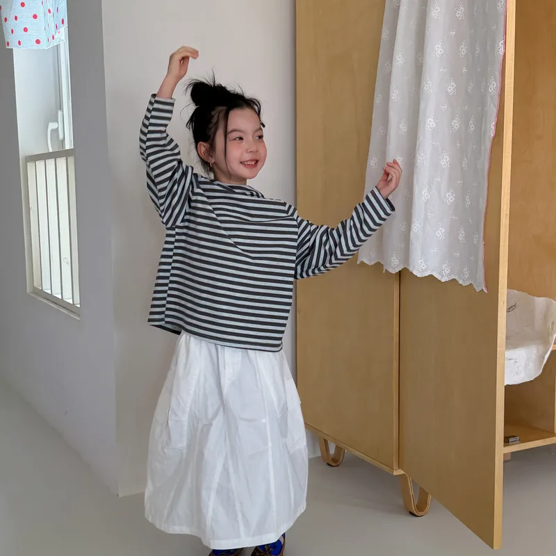 【KID】ブラックストライプ長袖カットソー
