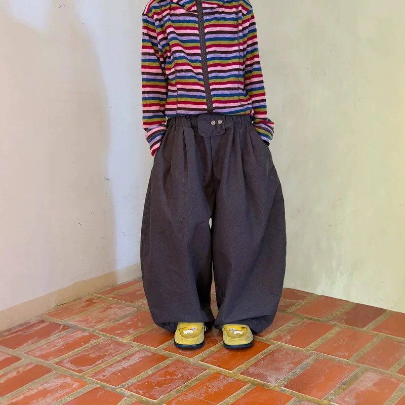 【KID】グレーバルーンシルエットロングパンツ