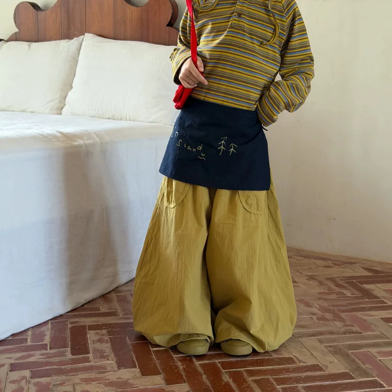 【KID】イエローワイドシルエットパンツ