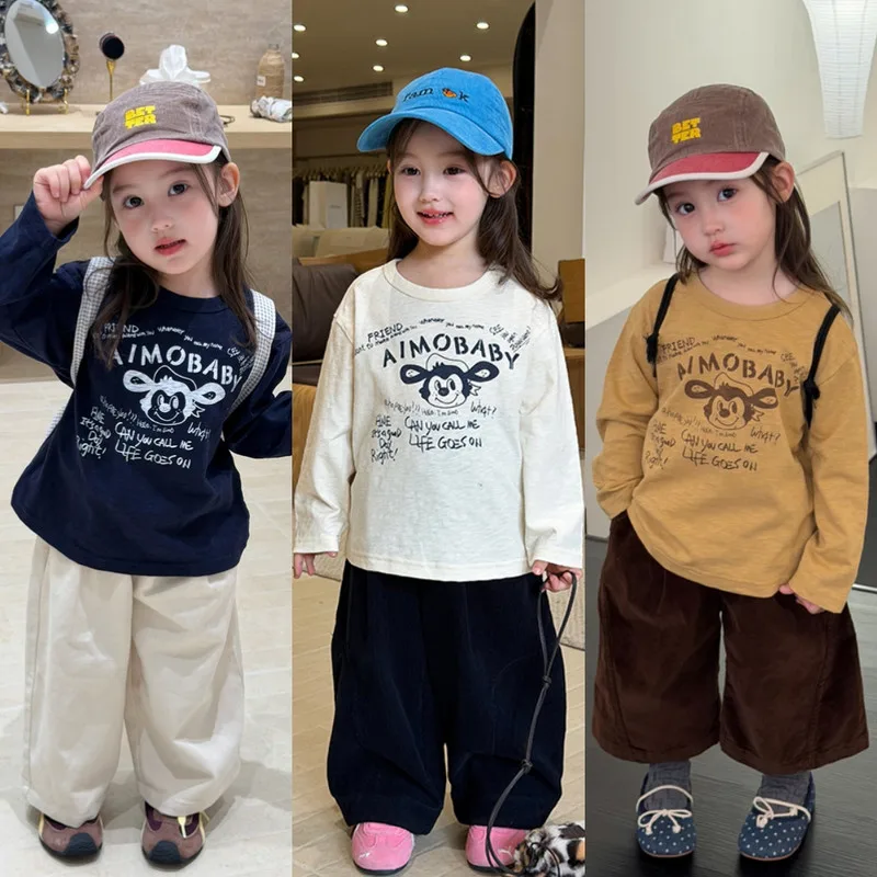 【KID】エイモベベ英字ロゴプリント長袖Tシャツ