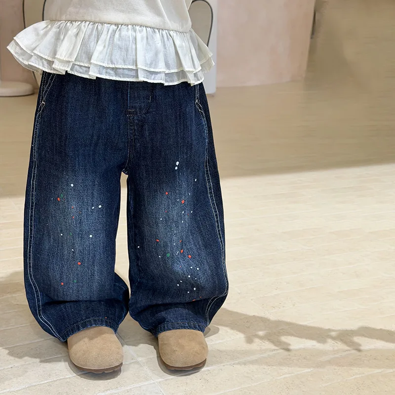 【KID】トマトキャンディカラードットデニムパンツ