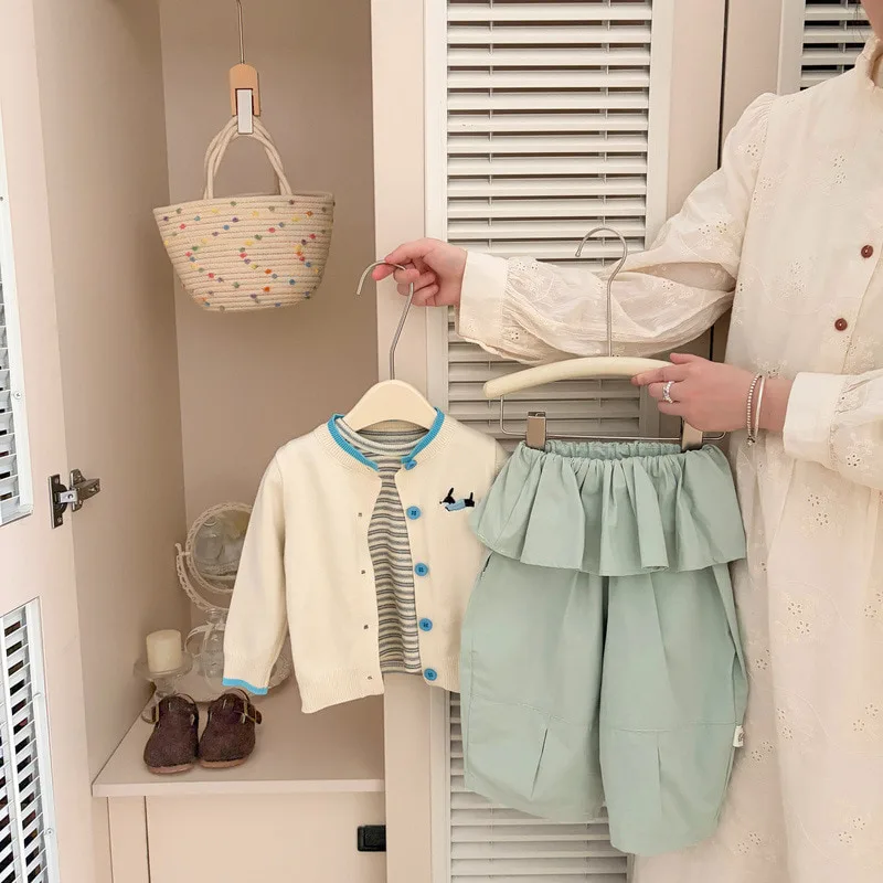 【BABY】ミントフリルウエストワイドパンツ