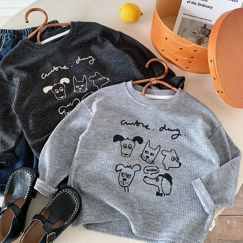【KID】キュート動物イラスト長袖Tシャツ