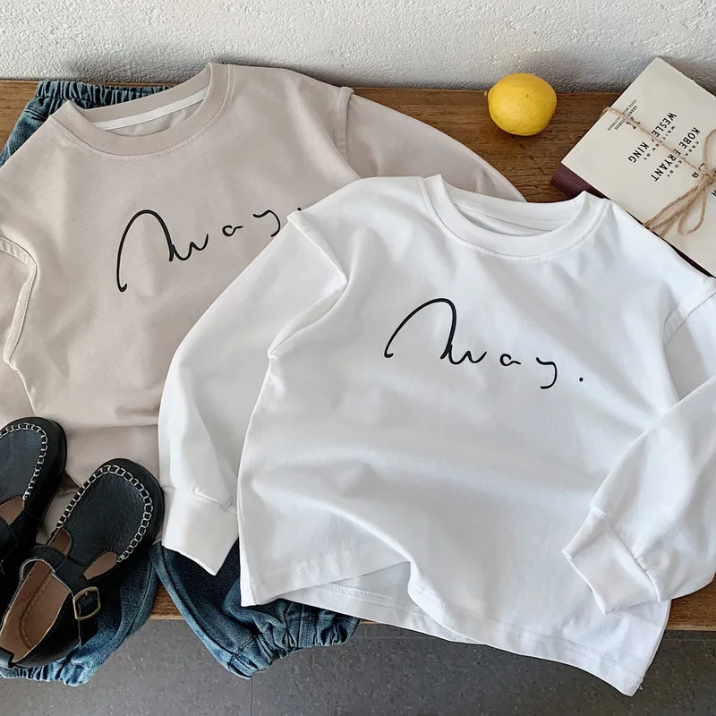 【KID】英字ロゴデザインキッズ長袖Tシャツ