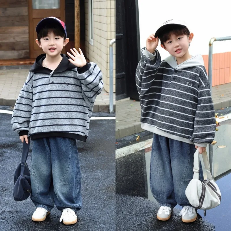 【セット】ストライプTシャツデニムパンツセット
