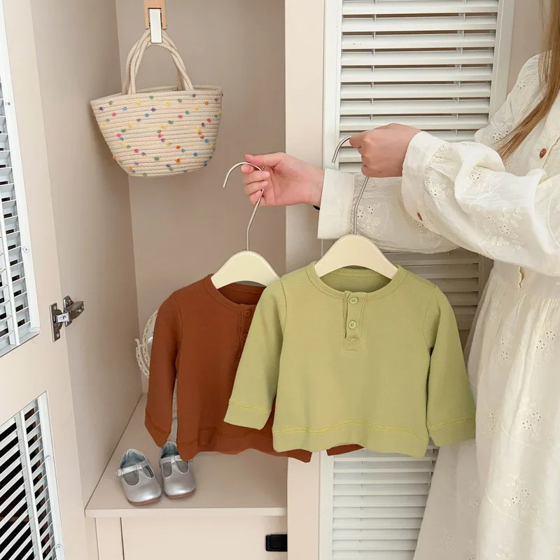 【BABY】ヘンリーネック長袖Tシャツ