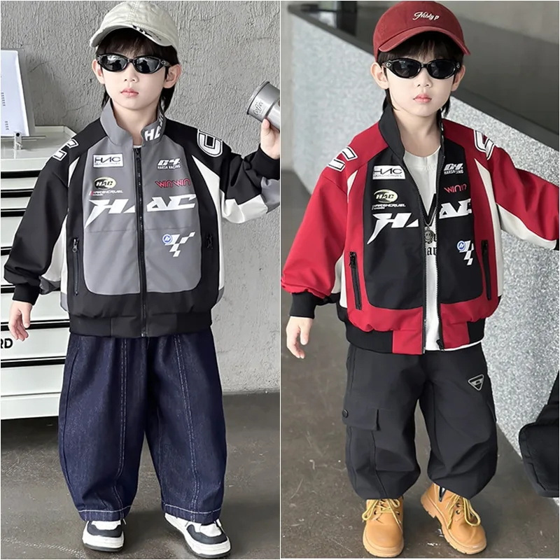 【KID】英字ロゴ配色デザインキッズスタジャン