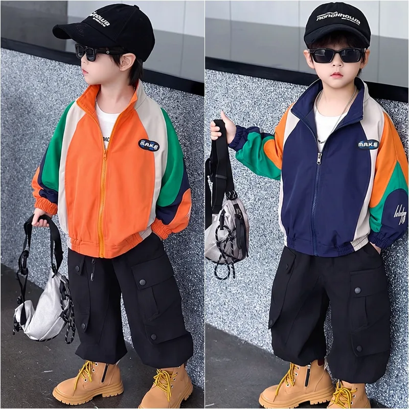 【KID】メイクピース配色切替ジップジャケット