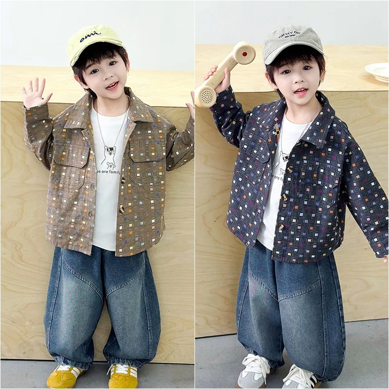 【KID】モザイクスクエア柄キッズジャケット