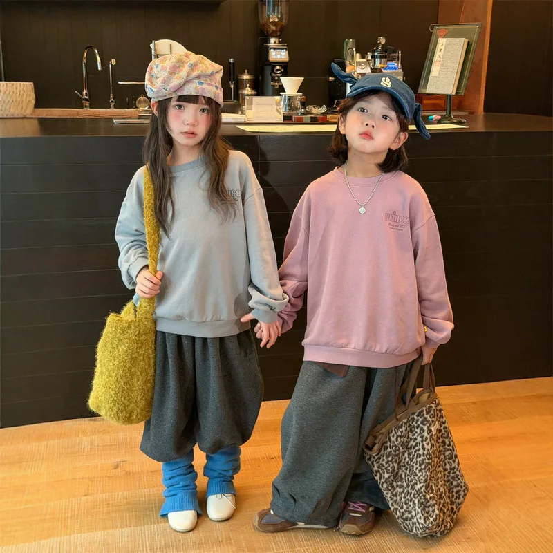 【KID】ウェーブプリントクルーネック長袖Tシャツ