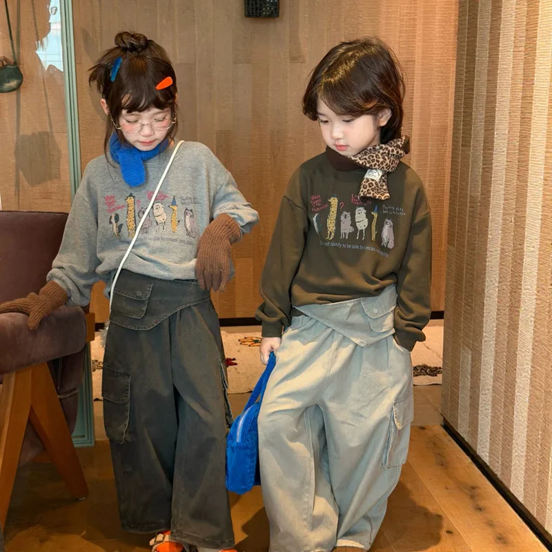 【KID】動物イラストデザイン長袖Tシャツ
