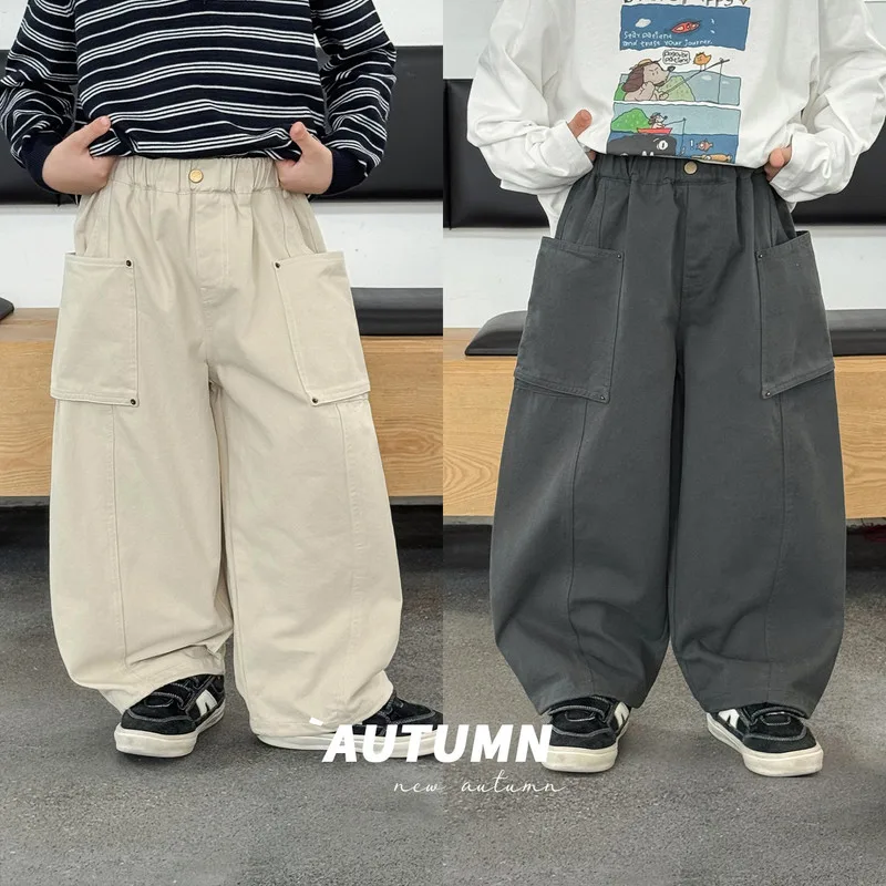 【KID】立体ポケットワイドシルエットパンツ