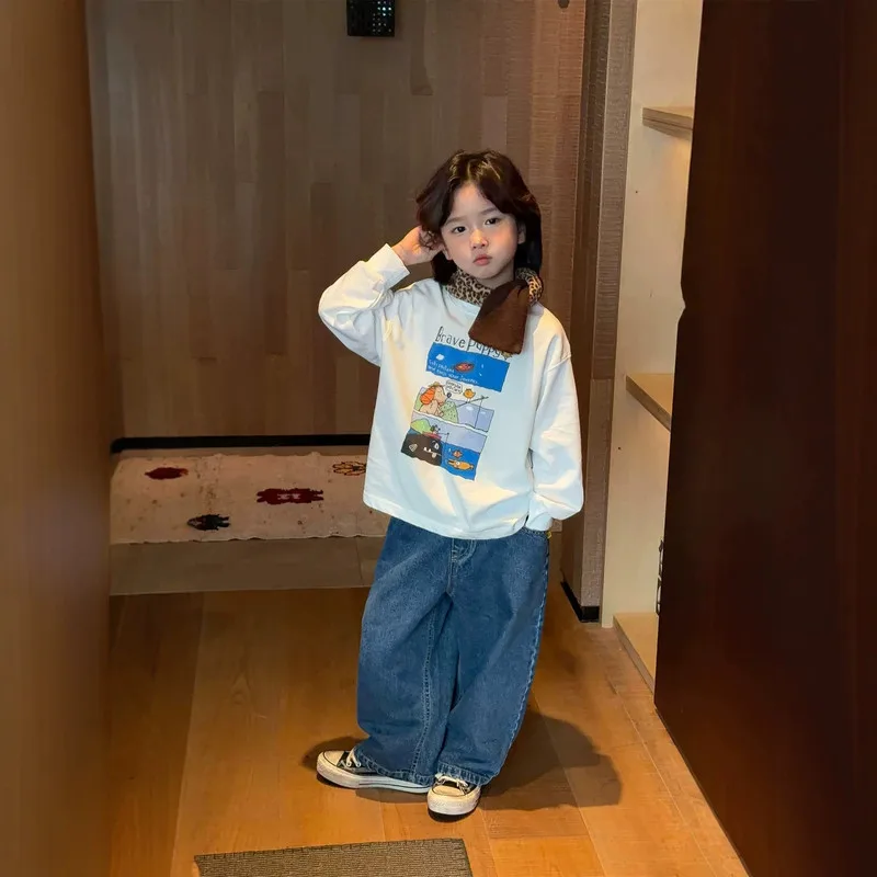 【KID】グラフィックプリント長袖Tシャツ