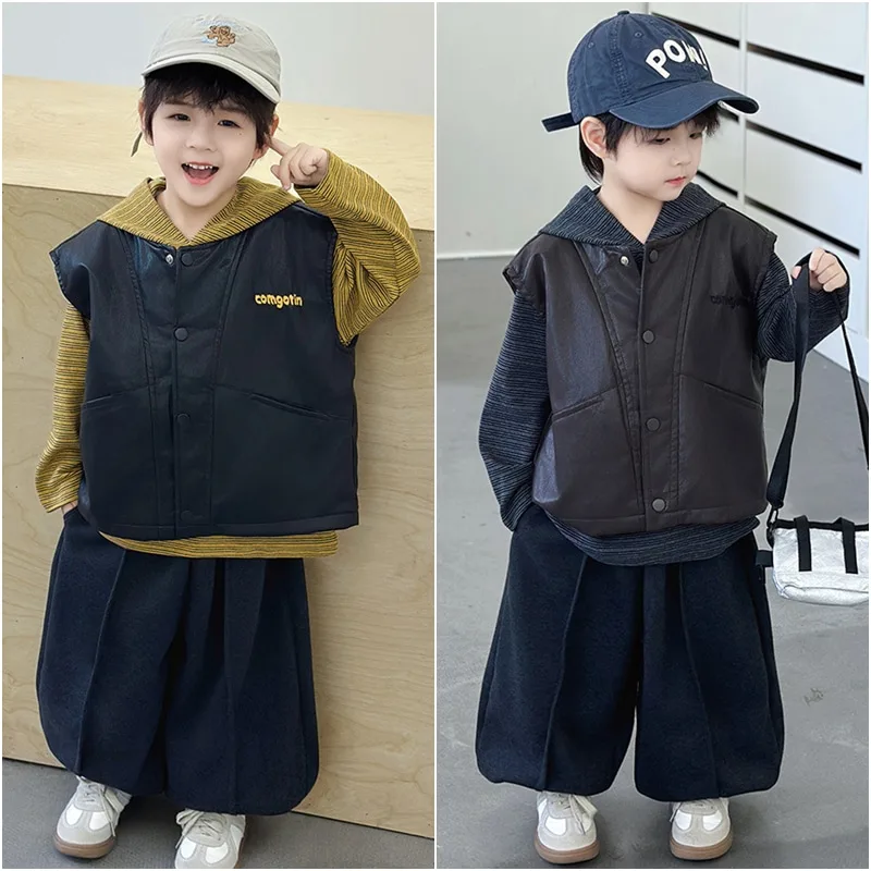 【セット】フード付きTシャツベストパンツ3点セット
