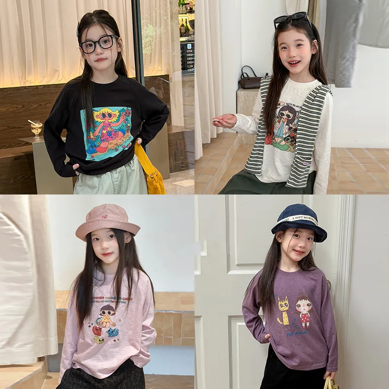 【KID】カートゥーンプリント長袖Tシャツ