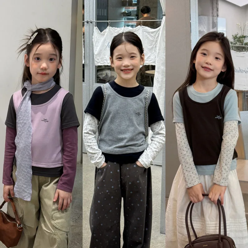 【KID】シティレイヤード重ね着風Tシャツ