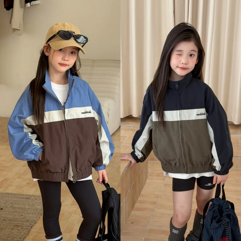 【KID】配色ライン切替スタンドカラージャケット