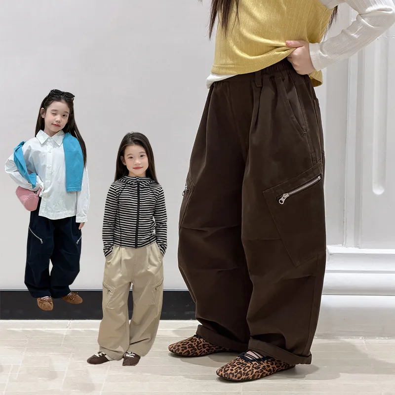 【KID】多ポケットワイドシルエットカーゴパンツ
