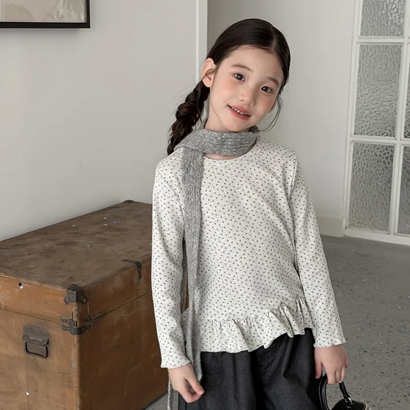 【KID】レースフリル裾長袖Tシャツ