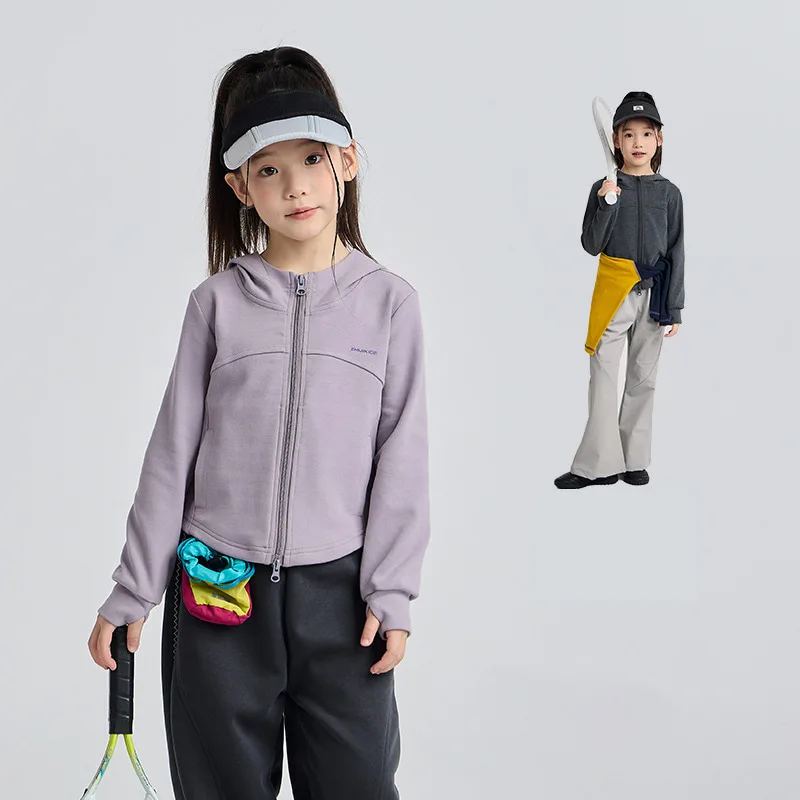 【KID】ラウンドヘムフードジップアップパーカー