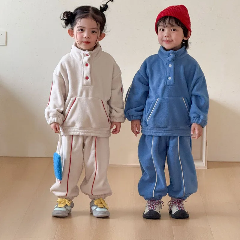 【セット】ハーフボタン裏起毛スウェットセットアップ