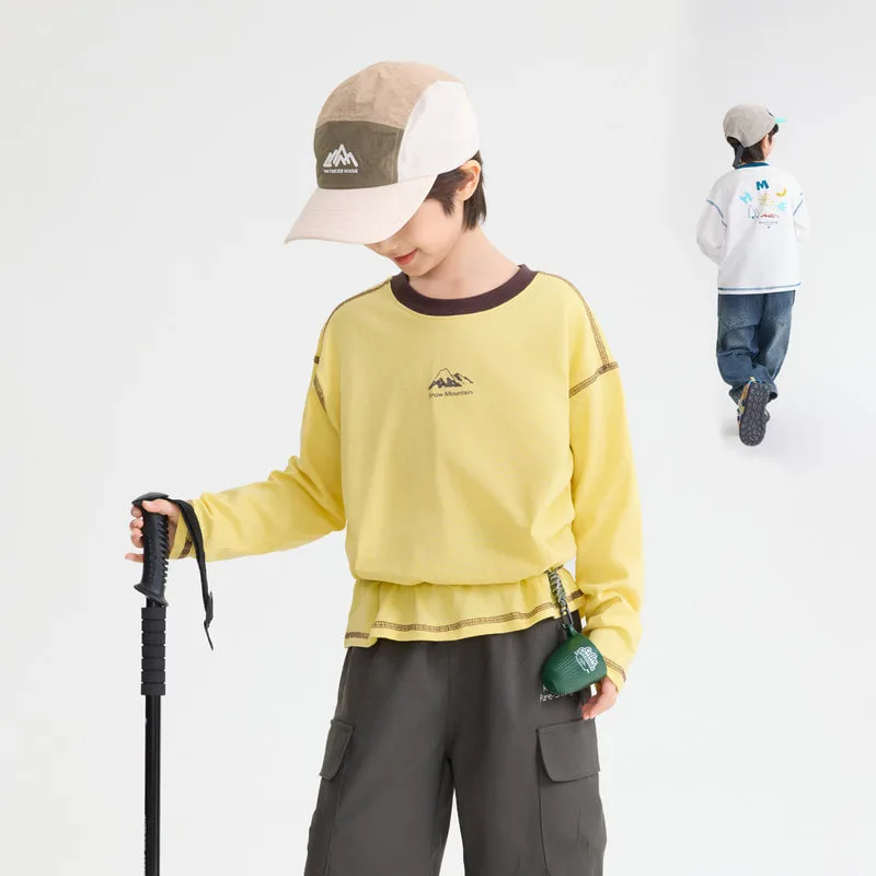 【KID】マウンテンロゴ配色長袖Tシャツ