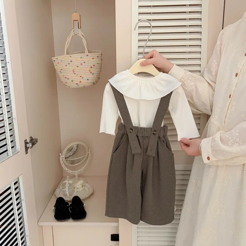 【BABY】ブラウンハイウエストサロペットパンツ