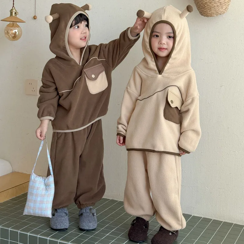 【セット】くま耳フード裏起毛スウェットセットアップ