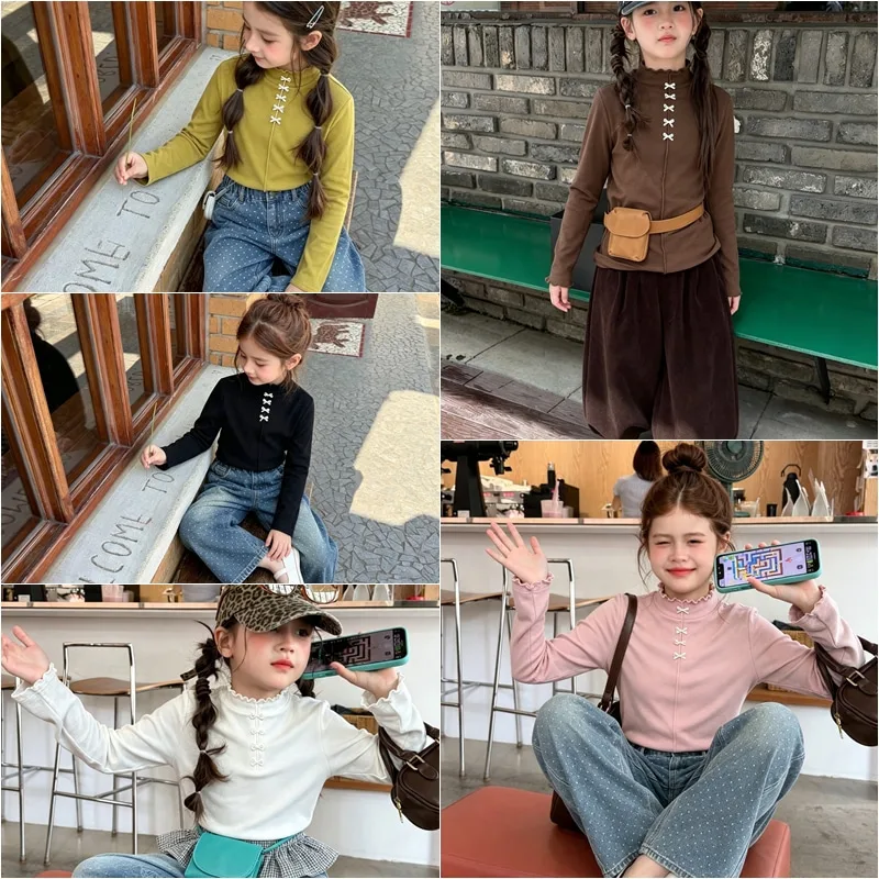 【KID】フロントリボンデザイン長袖Tシャツ