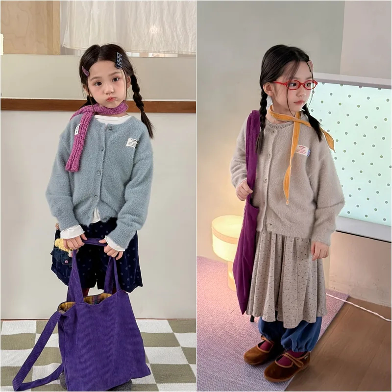 【KID】キッズ長袖ニットボタンカーディガン