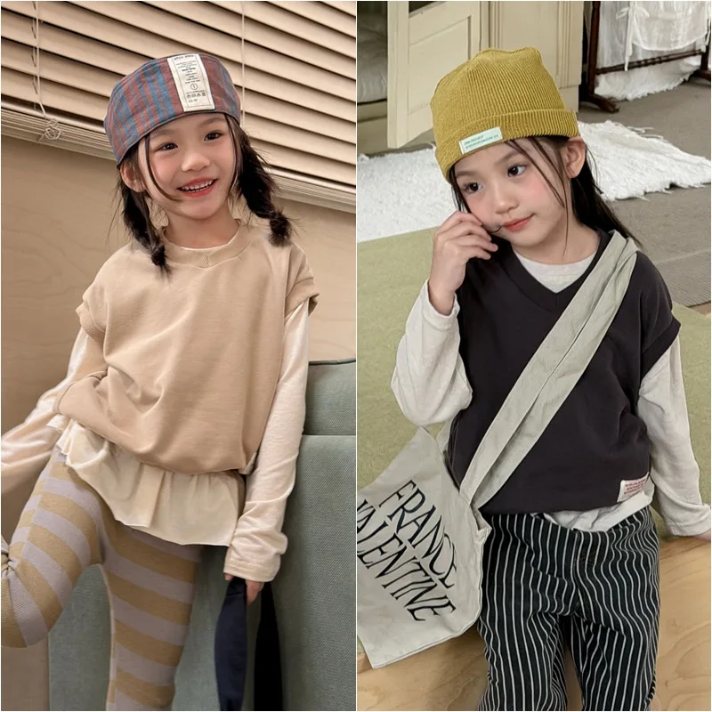 【KID】Vネックキッズニットベスト