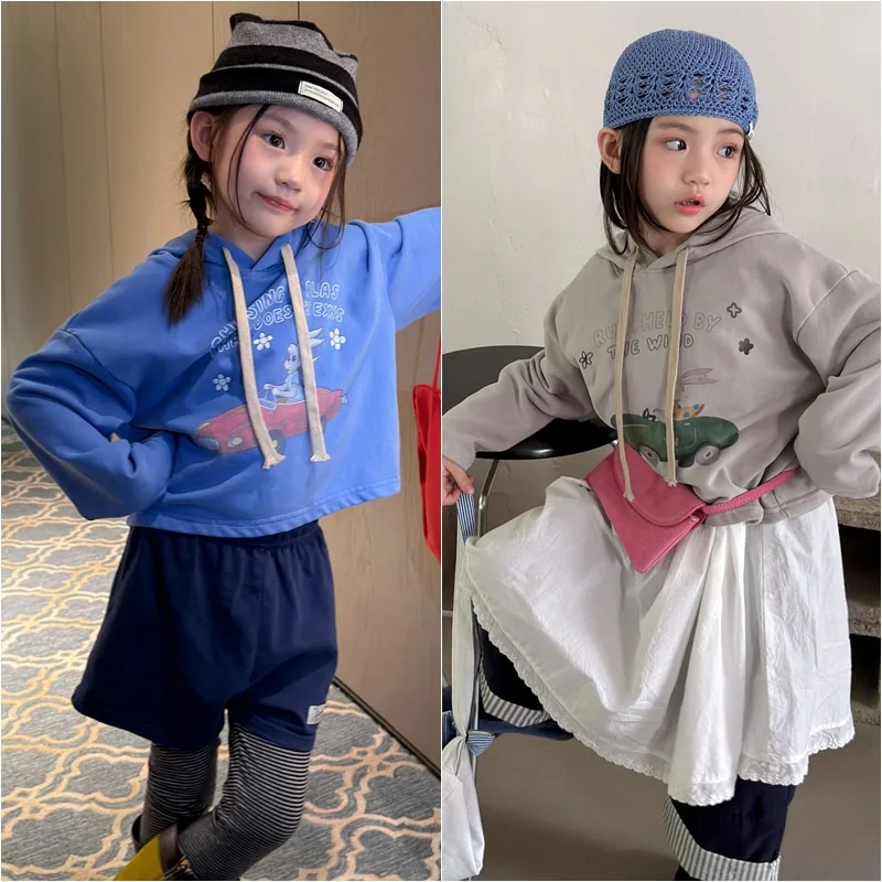 【KID】英字フード付きスウェットトレーナー