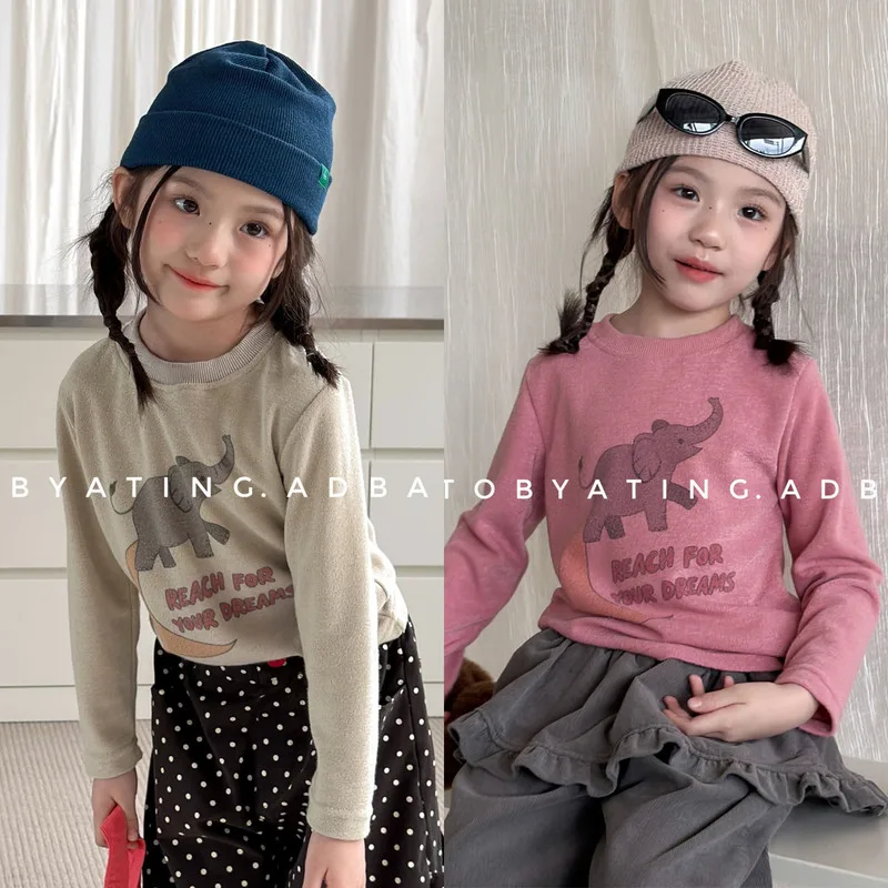 【KID】恐竜モチーフ英字プリント長袖Tシャツ