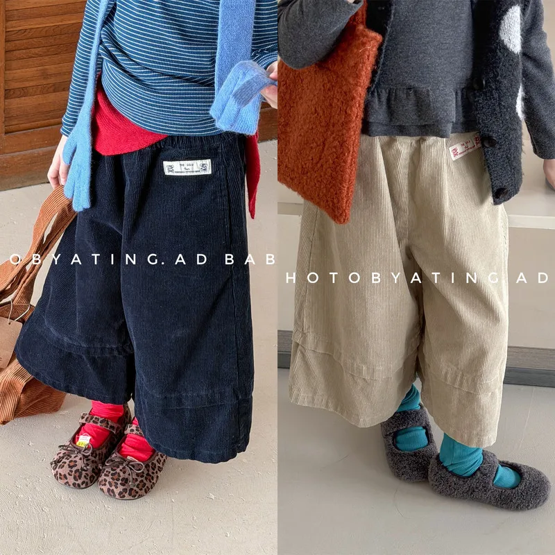【KID】コーデュロイワイド九分丈パンツ