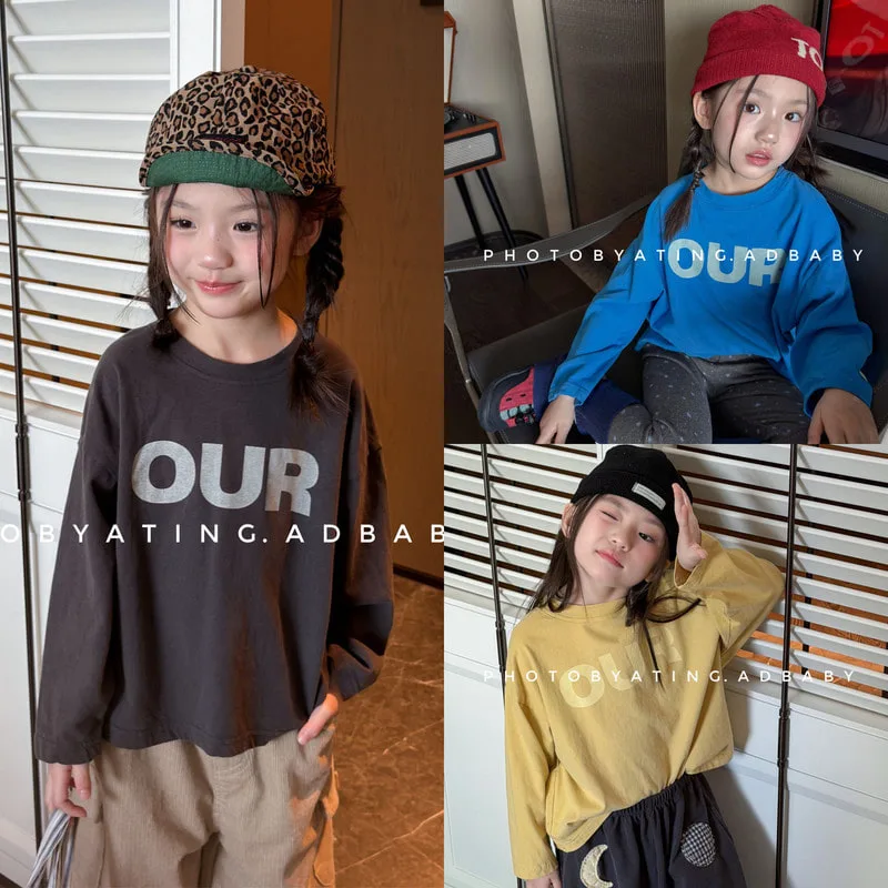 【KID】OUR英字プリント長袖Tシャツ