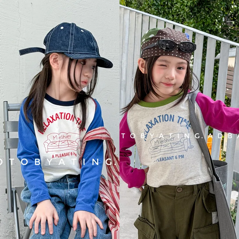 【KID】ライトソファ英字プリント長袖Tシャツ
