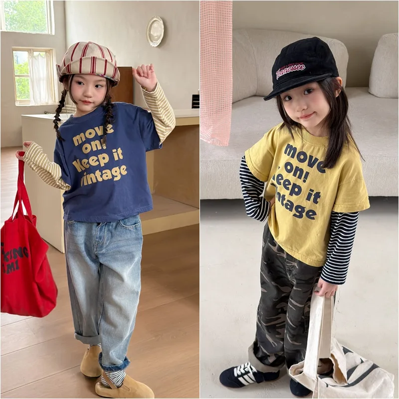 【KID】ムーブオン英字プリントキッズTシャツ